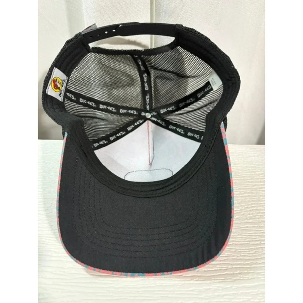 Buc-ee's Trucker Hat Pink Blue Leopard Print Beaver Mascot Snapback Cap WC0019